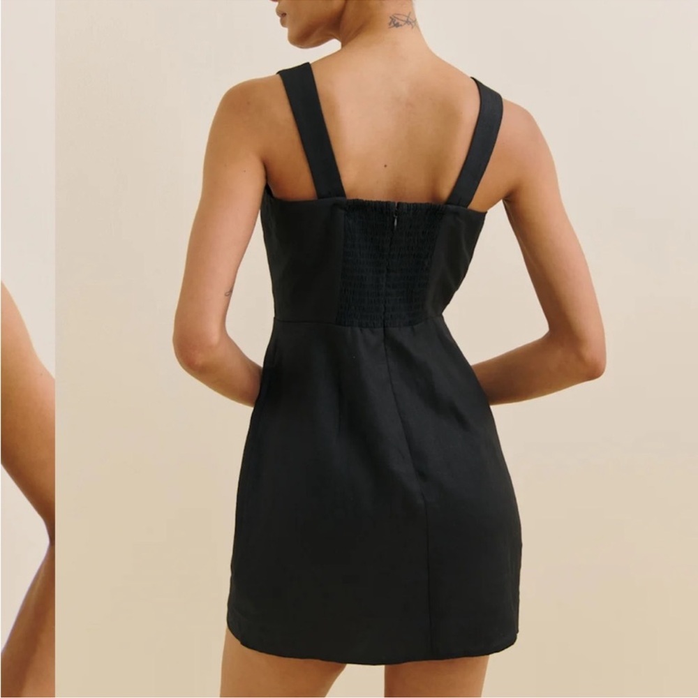 Reformation Elegant Black Mini Dress - Picture 3 of 6